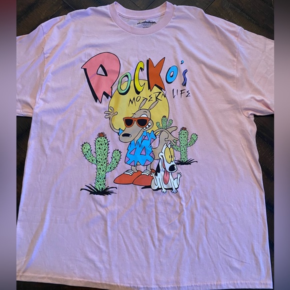 ROCKOS MODERN LIFE PINK GRAPHIC TEE SIZE 2XL - Picture 2 of 5